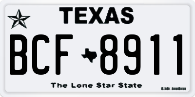 TX license plate BCF8911