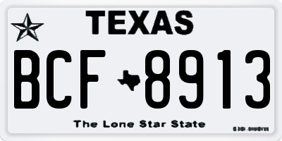 TX license plate BCF8913