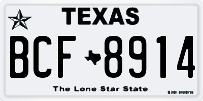 TX license plate BCF8914