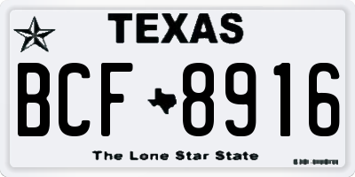 TX license plate BCF8916