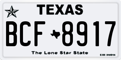 TX license plate BCF8917