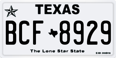 TX license plate BCF8929