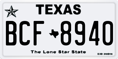 TX license plate BCF8940