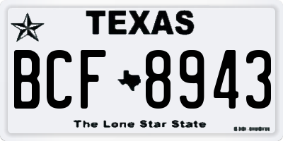 TX license plate BCF8943