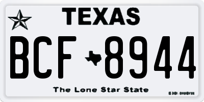 TX license plate BCF8944
