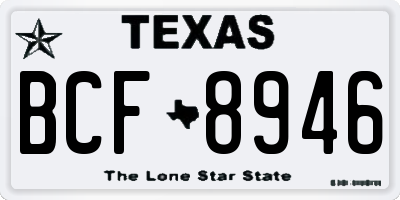 TX license plate BCF8946