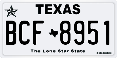 TX license plate BCF8951