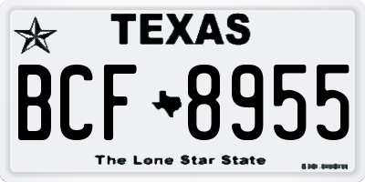 TX license plate BCF8955