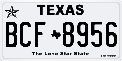 TX license plate BCF8956