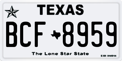 TX license plate BCF8959