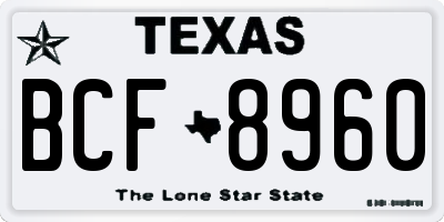 TX license plate BCF8960