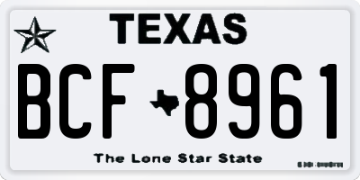 TX license plate BCF8961