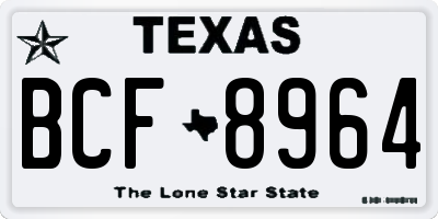TX license plate BCF8964