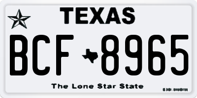 TX license plate BCF8965