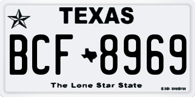 TX license plate BCF8969