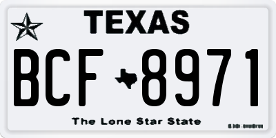 TX license plate BCF8971