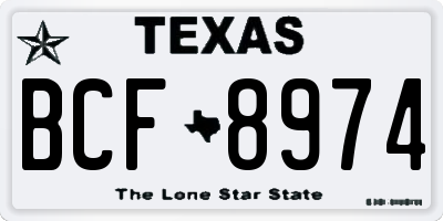 TX license plate BCF8974