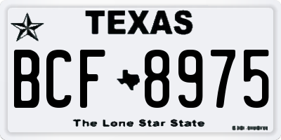 TX license plate BCF8975