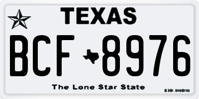 TX license plate BCF8976