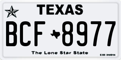 TX license plate BCF8977