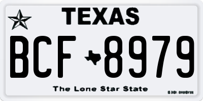 TX license plate BCF8979