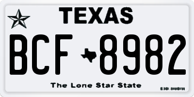 TX license plate BCF8982