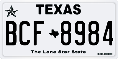TX license plate BCF8984