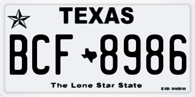 TX license plate BCF8986