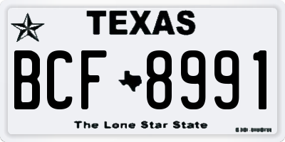 TX license plate BCF8991