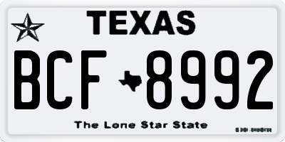 TX license plate BCF8992
