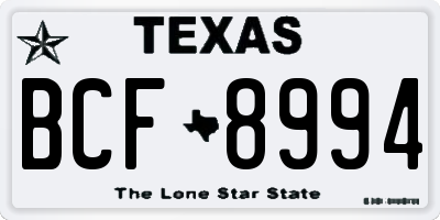 TX license plate BCF8994