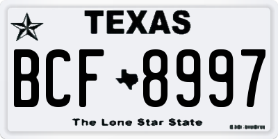 TX license plate BCF8997