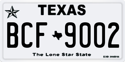 TX license plate BCF9002