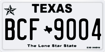 TX license plate BCF9004