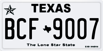 TX license plate BCF9007