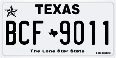 TX license plate BCF9011