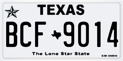 TX license plate BCF9014
