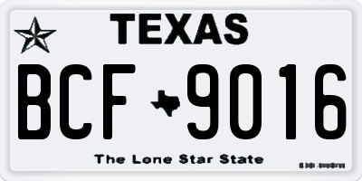 TX license plate BCF9016