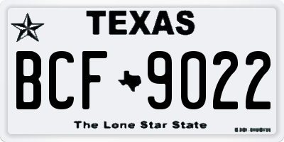 TX license plate BCF9022
