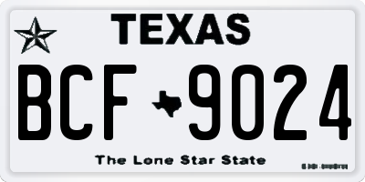 TX license plate BCF9024