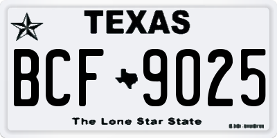 TX license plate BCF9025
