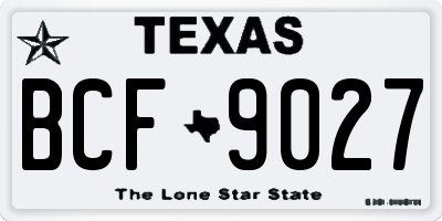 TX license plate BCF9027