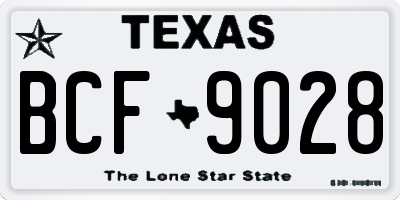 TX license plate BCF9028