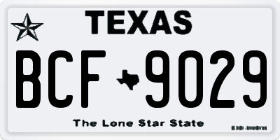 TX license plate BCF9029