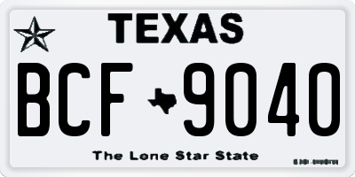 TX license plate BCF9040