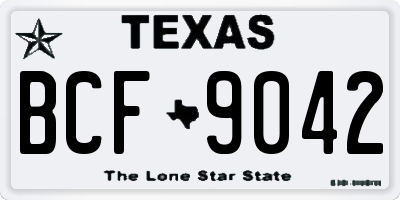 TX license plate BCF9042