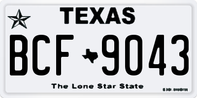 TX license plate BCF9043