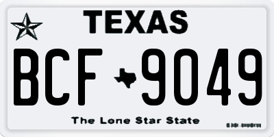 TX license plate BCF9049