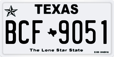 TX license plate BCF9051