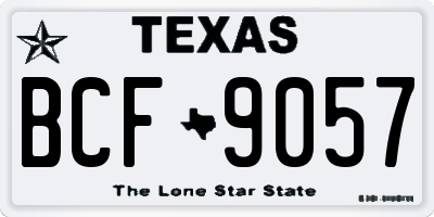 TX license plate BCF9057